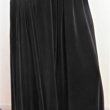 Load image into Gallery viewer, Bill Gibb 1970s Black Velvet Maxi Skirt with Signature Bee Motif Embroidery - ShopCurious