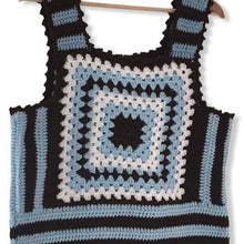 Load image into Gallery viewer, Made to order 1970s Crocheted Granny Square Cropped Tank Vest - ShopCurious