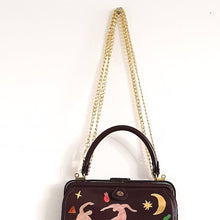 Load image into Gallery viewer, Hand-painted and Gold Leaf Vintage Handbag with Chain Strap - ShopCurious
