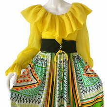 Load image into Gallery viewer, 1970s Vintage Psychedelic Palazzo with Ruffled Peasant Top Jumpsuit - ShopCurious