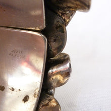 Load image into Gallery viewer, Rare 1930s Joseff of Hollywood Silver Double Camellia Flower Clamper Bracelet - shopcurious