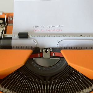 Vintage Orange Mid-Century Modern Style Working Typewriter - shopcurious