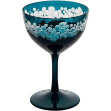 Load image into Gallery viewer, Cristobelle Champagne Saucer Pair - Peacock Blue - shopcurious