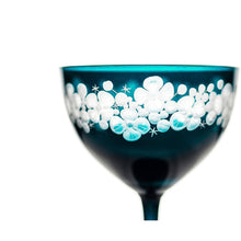 Load image into Gallery viewer, Cristobelle Champagne Saucer Pair - Peacock Blue - shopcurious