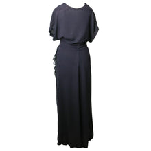 Load image into Gallery viewer, Late 1930s Black Crepe Dress with Lace Insert - shopcurious
