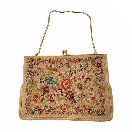 1930s Floral Tapestry Vintage Evening Bag - ShopCurious