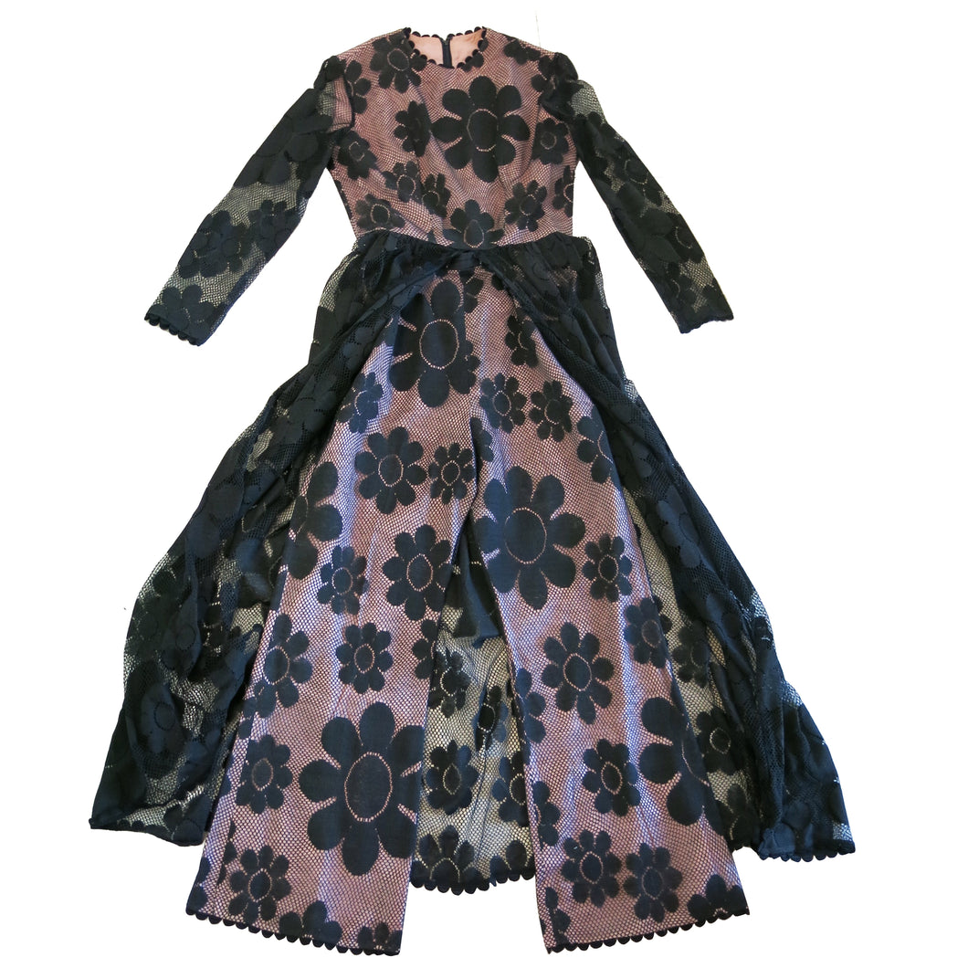 1960s Lace and Acetate Flower Power Pant Suit - shopcurious