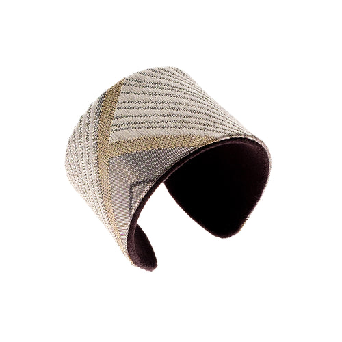 Silver Lozenges: Upcycled Obi Belt Cuff - ShopCurious