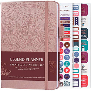 Legend Planner - Rose Gold Organizer Notebook & Productivity Journal - shopcurious