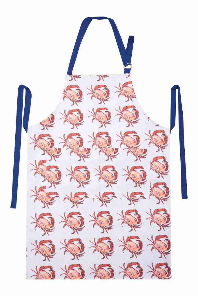 Crab Print Apron - Blue Straps - shopcurious