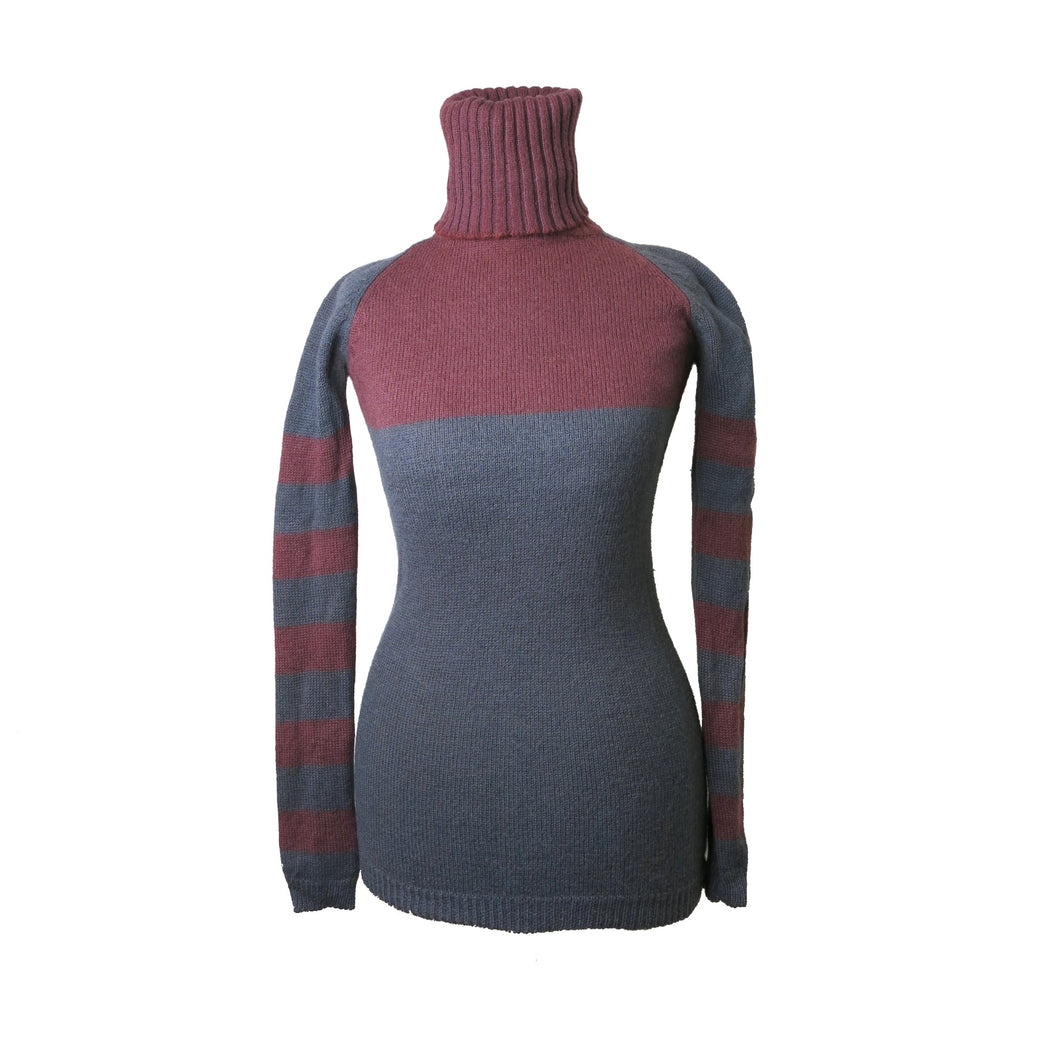 1960s Biba Two-Tone Wool Jumper Dress – Grey and Dusky Pink - ShopCurious