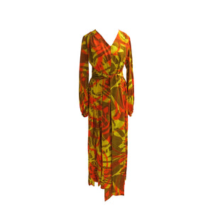 Multi-way 1960s Tropical Print Barkcloth Dress - ShopCurious