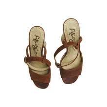 Load image into Gallery viewer, 1970s Style Suede and Raffia Platform Sandal - ShopCurious
