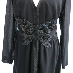 Belville Sassoon Long Dress with Butterfly Motif - shopcurious