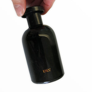 Vintage Biba Black Glass Cologne Bottle - ShopCurious