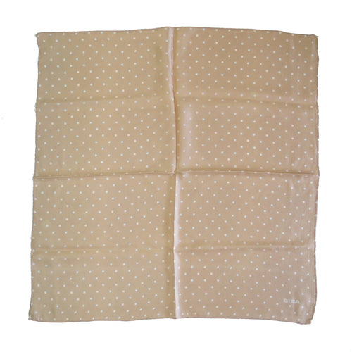 1960s Biba Polka Dot Silk Square – Peachy Beige - ShopCurious