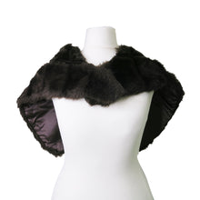 Load image into Gallery viewer, Vintage Biba Faux Fur and Velvet Stole/Wrap – Brown - ShopCurious
