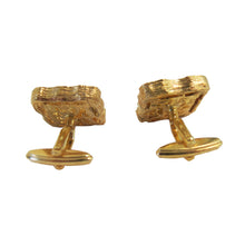 Load image into Gallery viewer, Cufflinks – Squiggly Square Brutalist Design, Gold - shopcurious
