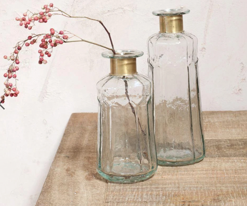 Chara Hammered Decorative Bottle - ShopCurious