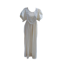 Load image into Gallery viewer, Embroidered Cream Cotton Dress with Tie Belt - ShopCurious

