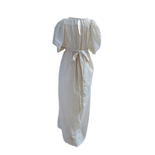 Load image into Gallery viewer, Embroidered Cream Cotton Dress with Tie Belt - ShopCurious
