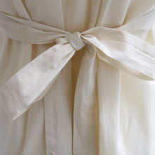 Load image into Gallery viewer, Embroidered Cream Cotton Dress with Tie Belt - ShopCurious
