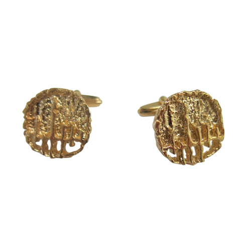 Cufflinks – Rounded Square Brutalist Design, Gold - shopcurious