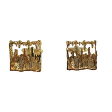 Load image into Gallery viewer, Cufflinks - Square Brutalist Design, Gold - shopcurious
