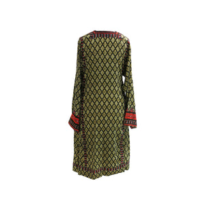 Hand Embroidered Diamond Print Ethnic Kaftan - ShopCurious