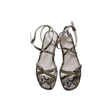 Load image into Gallery viewer, Pre-worn Faux Snakeskin Flatform Sandals - ShopCurious
