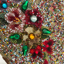 Load image into Gallery viewer, 1950s Souré Beaded Bag with Rose Embellishment - ShopCurious
