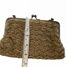 Load image into Gallery viewer, Gold Beaded Zigzag Vintage Evening Bag - ShopCurious
