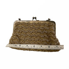 Load image into Gallery viewer, Gold Beaded Zigzag Vintage Evening Bag - ShopCurious

