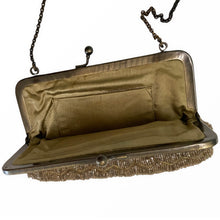 Load image into Gallery viewer, Gold Beaded Zigzag Vintage Evening Bag - ShopCurious

