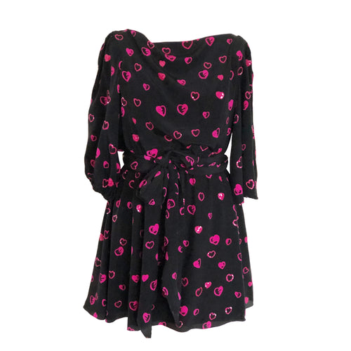 Halston Silk and Sequin Heart Dress - ShopCurious