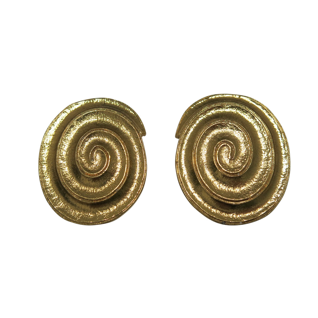 Large Oval Swirl Earrings – Vintage YSL - shopcurious