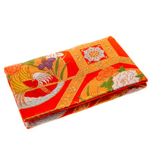 Load image into Gallery viewer, Iris and Chrysanthemums II: Upcycled Obi Envelope Clutch/Shoulder Bag - ShopCurious
