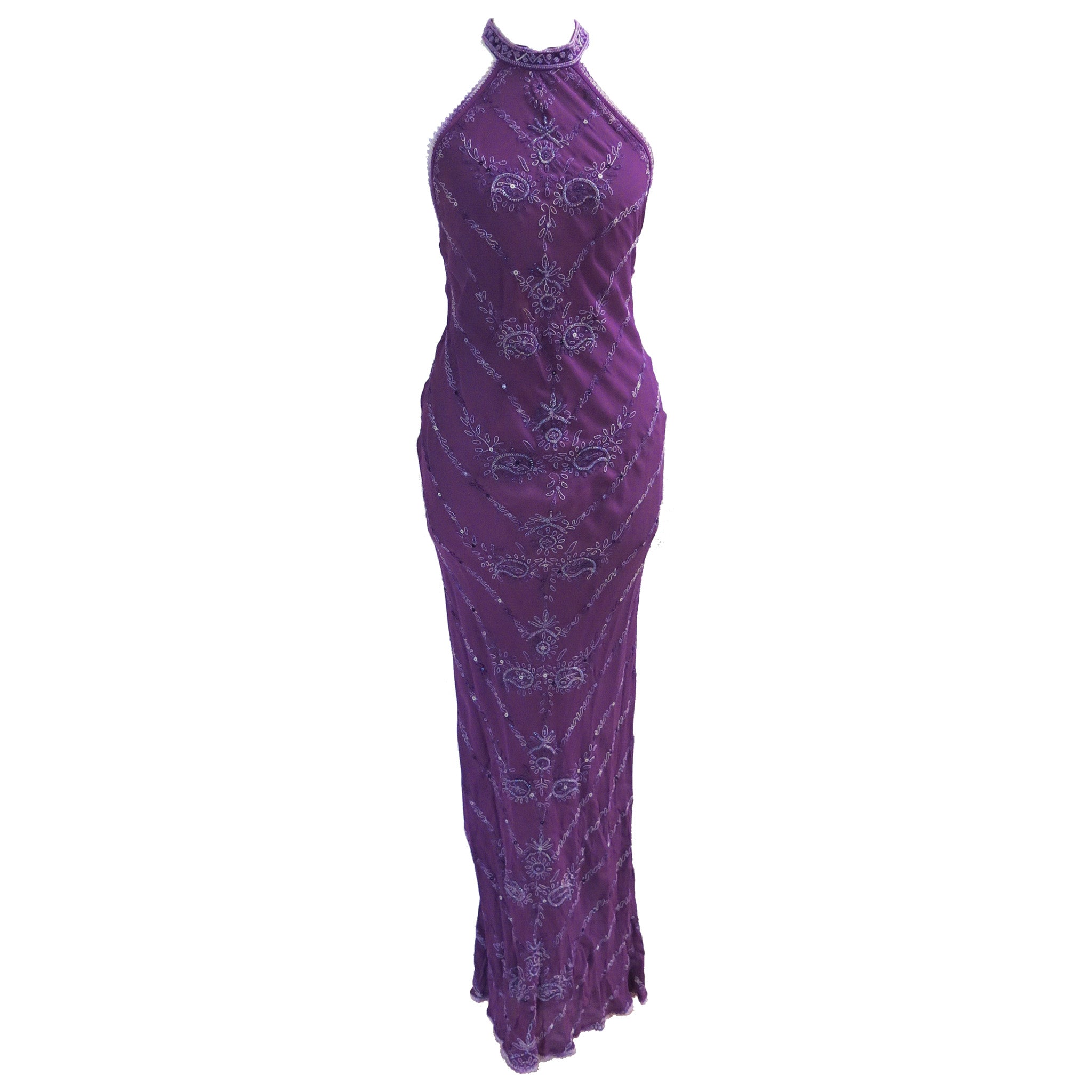 Jemima Khan Beaded and Embroidered Halter Neck Dress - shopcurious