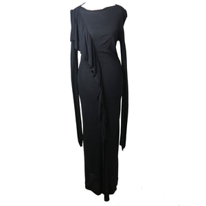 Vintage Jean-Paul Gaultier Bias Cut Jersey Diagonal Frill Dress - shopcurious