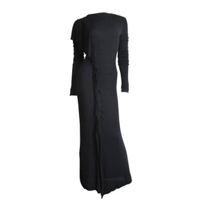Vintage Jean-Paul Gaultier Bias Cut Jersey Diagonal Frill Dress - shopcurious