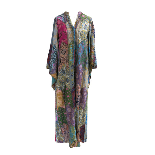 One Vintage Patchwork Silk Kaftan - shopcurious