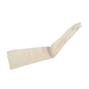 Super Long 1920s Ivory Kid Mousequetaire Opera Gloves Size Extra Small - ShopCurious