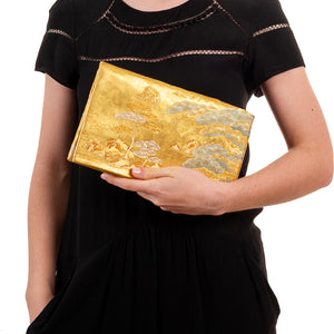 Kinkakuji: Upcycled Obi Envelope Clutch/Shoulder Bag - ShopCurious