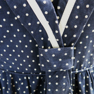 Laura Ashley 1970s Vintage Polka Dot Cotton Sailor Dress with Neck Tie and Bib - ShopCurious