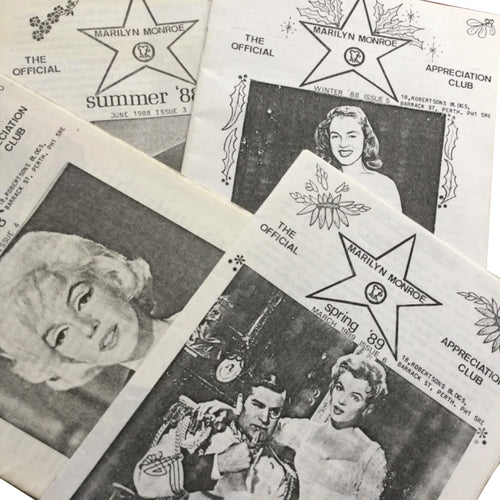 Four Booklets from Marilyn Monroe Fan Club England 1988/89 - shopcurious