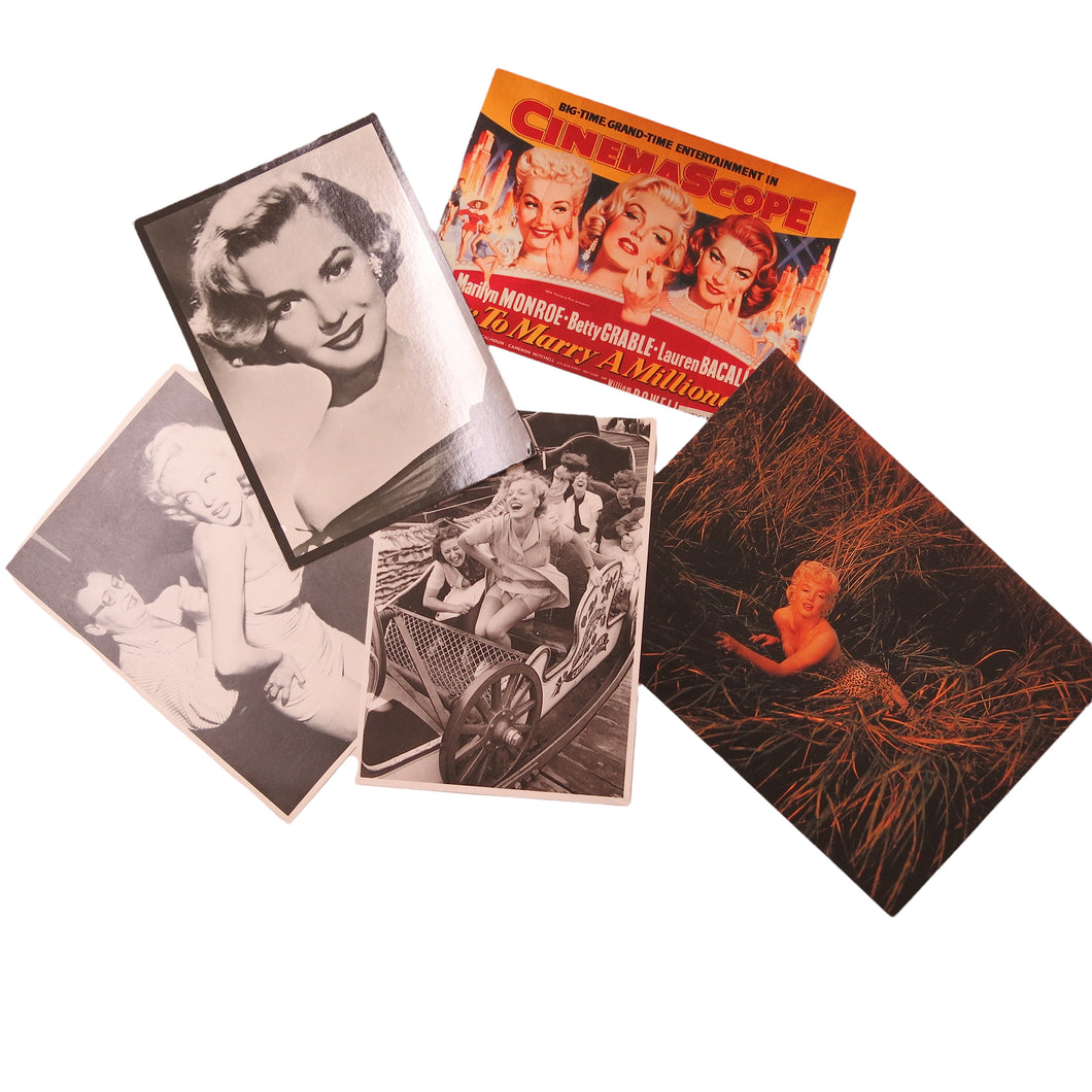 Five Vintage and Marilyn Monroe related Postcards - shopcurious