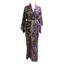 Load image into Gallery viewer, Mauve and Gold Ikat Vintage Kimono - ShopCurious
