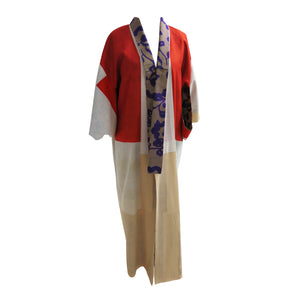 Mauve and Gold Ikat Vintage Kimono - ShopCurious