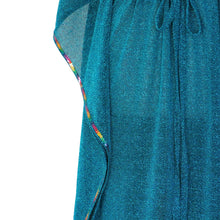 Load image into Gallery viewer, Mystique Kaftan - Turquoise with Multicolour Sequin Trim - shopcurious
