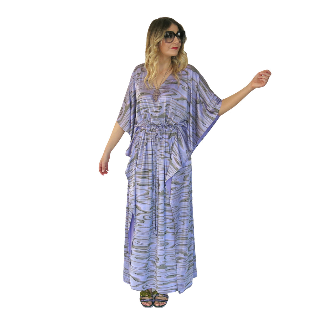 Mystique Kaftan - Lilac Liquid Swirl - shopcurious